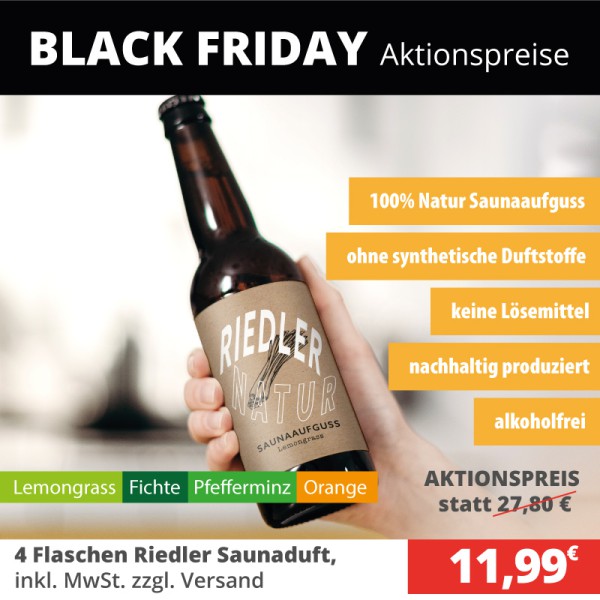 Riedler Natur Saunaaufguss-Black Friday Aktion 2023