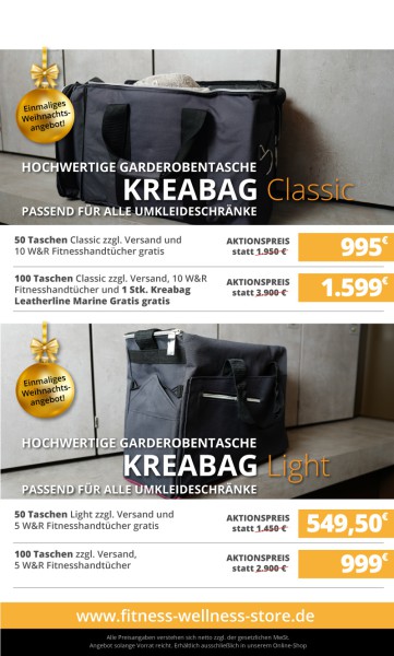Kreabag Classic Garderobentasche / Weihnachts-Angebot 2023